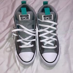 Converse unisex high tops. Grey & Teal.